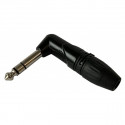 Conector Jacck 6.3 mm stereo la 90 grade negru, ZZIPP NJZZ004B