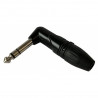 Conector Jacck 6.3 mm stereo la 90 grade negru, ZZIPP NJZZ004B