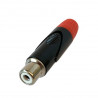 Conector RCA mama negru cu marcaj rosu, ZZIPP NRZZ001R
