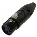 Conector XLR mama cu 3 pini, negru, ZZIPP NXZZ001B