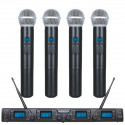 Set 4 microfoane wireless cu 16 canale UHF, 673-696.775MHz, ZZIPP TXZZ640 