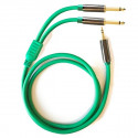 Cablu Jack 3.5 mm stereo la 2 Jack 6.3 mm mono, verde, 3 m, ZZIPP YPZZP300