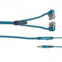 Casti auriculare stereo cu microfon si cablu albastru, ZZIPP ZZAC1BL