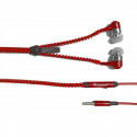 Casti auriculare stereo cu microfon si cablu rosu, ZZIPP ZZACC1RS