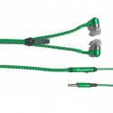 Casti auriculare stereo cu microfon si cablu verde, ZZIPP ZZACC1VE