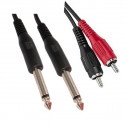 Cablu audio 2 Jack 6.3 mm tata mono la 2 RCA tata, 1.5 m, ZZIPP DEZZJ150