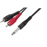 Cablu audio Jack 6.3 mm mono la 2 RCA tata, 3 m, ZZIPP YEZZM300
