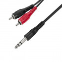 Cablu audio Jack 6.3 mm stereo la 2 RCA tata, 1.5 m, ZZIPP YEZZS150