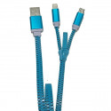 Cablu incarcare USB compatibil Android si IOS, albastru, ZZIPP ZZACC2BL