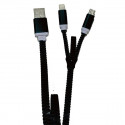 Cablu incarcare USB compatibil Android si IOS, negru, ZZIPP ZZACC2NR