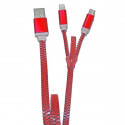 Cablu incarcare USB compatibil Android si IOS, rosu, ZZIPP ZZACC2RS