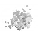 Punga Confetti Metallic Raindrops 6x6mm, argintiu, 1kg, TCM FX 51709350