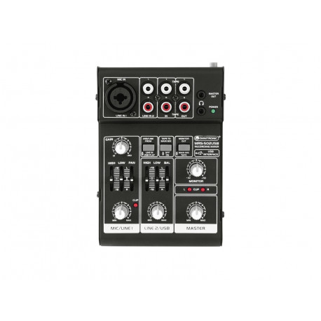 Mixer cu interfata audio pentru inregistrare si USB, Omnitronic MRS-502USB