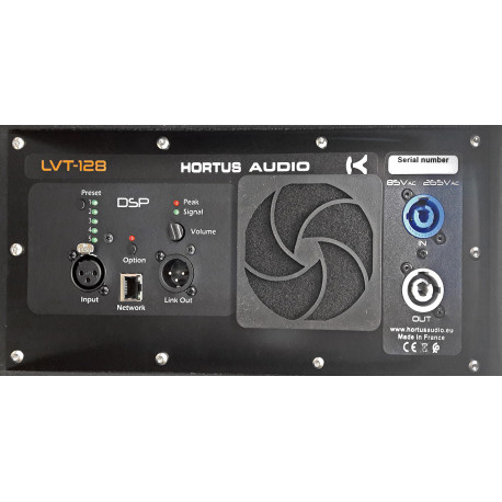 Amplificator 2 cai cu DSP incorporat, 1500W (LF) + 800W (MF + HF)  RMS, Hortus Audio LVT-128