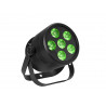Proiector compact de podea negru cu LED RGB/WW, Eurolite LED Silent Par 6 QCL floor bl