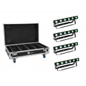 Set 4x AKKU Bar-6 QCL + flighcase cu incarcare, Eurolite 20000722