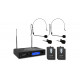 Set 2 lavaliere wireless Audibax Missouri Free Head Dual UHF Black