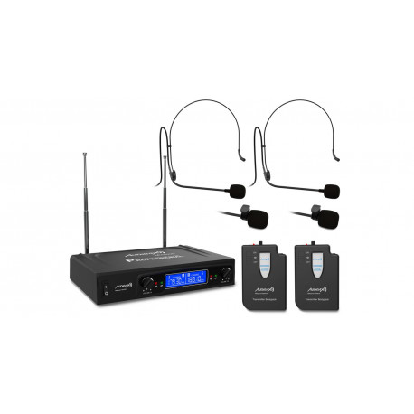 Set 2 lavaliere wireless Audibax Missouri Free Head Dual UHF Black