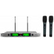 Set 2 microfoane wireless Audibax Missouri Free Hand Dual UHF Black and Silver