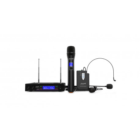 Set lavaliera wireless Audibax Missouri Free Head UHF Black