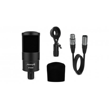 Pachet microfon de studio Audibax AT2020 Producer Pack Black and Silver