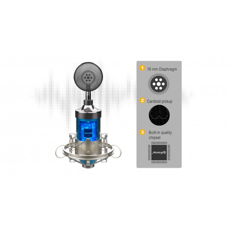 Pachet microfon de studio Audibax Dublin 3000 Pack Black