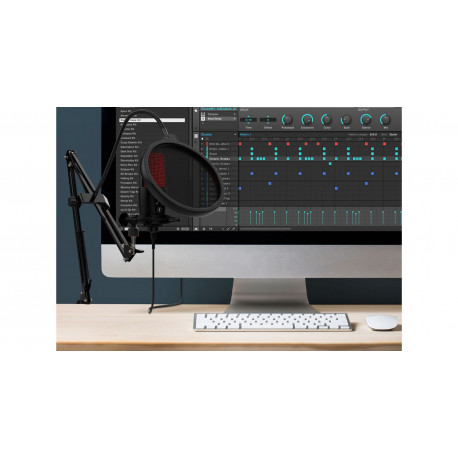 Pachet microfon de studio cu USB Audibax London 800 USB Pro Pack Silver