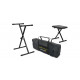 Pachet stativ claviatura + scaun + husa Audibax Onyx Pack Black