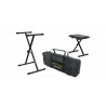 Pachet stativ claviatura + scaun + husa Audibax Onyx Pack Black
