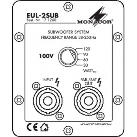 Subwoofer 100V Monacor EUL-2SUB