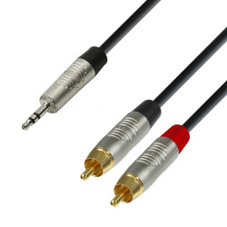 Cablu jack 3.5 mm stereo la 2 RCA tata, 3 m, ZZIPP YEZZR300