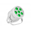 Proiector compact de podea alb cu LED RGB/WW, Eurolite LED Silent Par 6 QCL floor wh