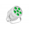 Proiector compact de podea alb cu LED RGB/WW, Eurolite LED Silent Par 6 QCL floor wh