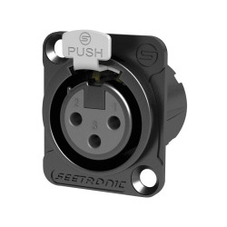 Conector XLR tata, de sasiu Seetronic MJ3F2CB