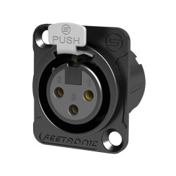 Conector XLR tata, de sasiu Seetronic MJ3F2CBG