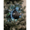 Instalatie cu 5 sfere de plastic negre de 8 cm cu LED-uri, EuroPalms 83501236