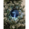 Instalatie cu 5 sfere de plastic albastru inchis de 8 cm cu LED-uri, EuroPalms 83501239