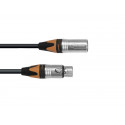 Cablu DMX Neutrik XLR mama la XLR tata, 3 pini, negru, 3 m, PSSO 3022780C