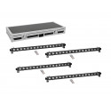 Set 4x LED PIX-16 QCL Bar + Case, Eurolite 20000992