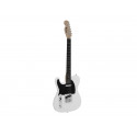 Chitara electronica pentru stangaci, alba, Dimavery TL-601 E-Guitar LH, white / black pick guard