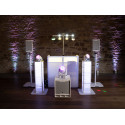 Stand alb XL cu baza patrata pentru boxa/lumini, 136-230 m, 18 Kg/max, Omnitronic BPS-3