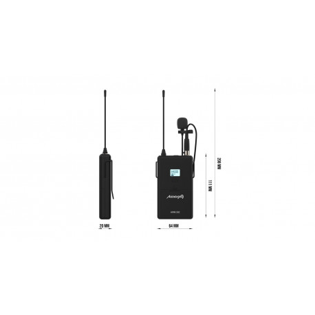 Set 2 lavaliere wireless UHF Audibax AWM 202 Black