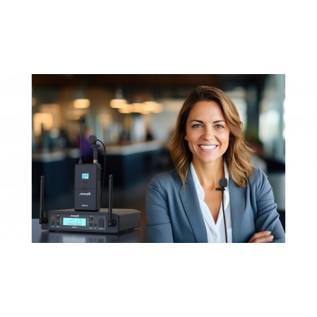 Set 2 lavaliere wireless UHF Audibax AWM 202 Black