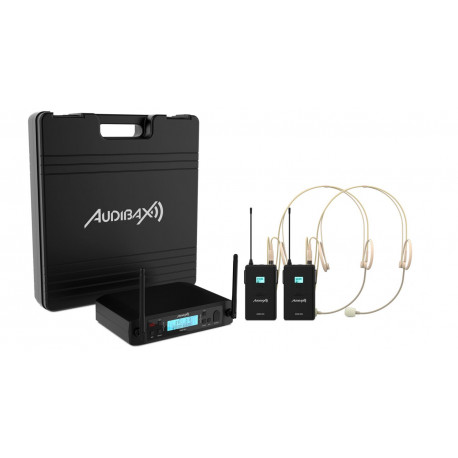 Set 2 lavaliere headset wireless UHF Audibax AWM 203