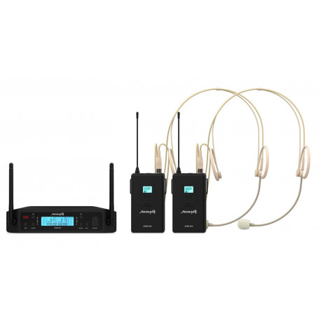 Set 2 lavaliere headset wireless UHF Audibax AWM 203