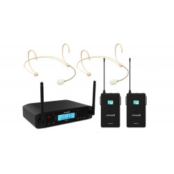 Set 2 lavaliere headset wireless UHF Audibax AWM 203