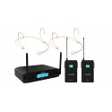 Set 2 lavaliere headset wireless UHF Audibax AWM 203