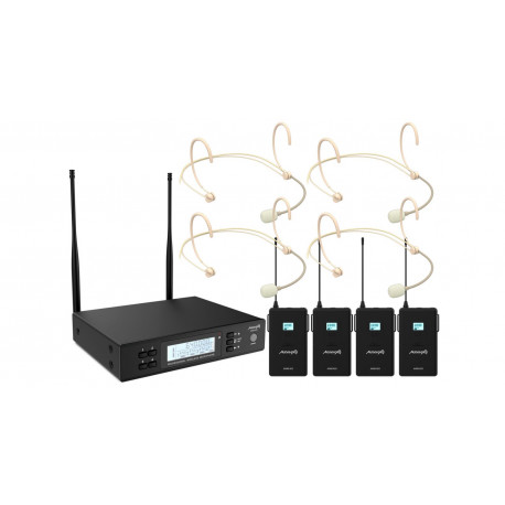 Set 4 lavaliere headset wireless UHF Audibax AWM 403