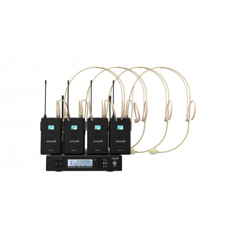 Set 4 lavaliere headset wireless UHF Audibax AWM 403