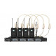 Set 4 lavaliere headset wireless UHF de rack Audibax AWM 403 TD